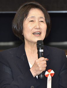 来賓挨拶　谷本　公子　元校長先生（第28代）